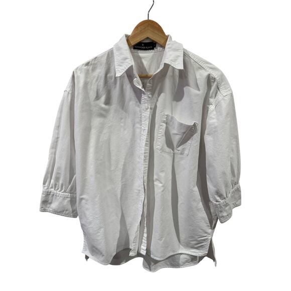 Pomander Place Adair Oxford  3/4 Sleeve Button Down Large - Picture 1 of 5